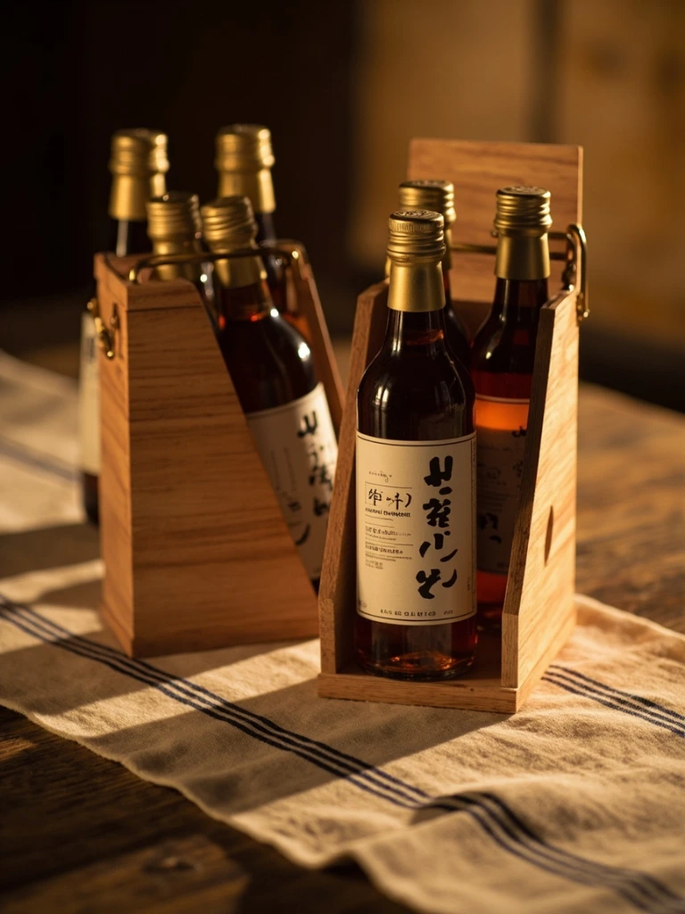 Chef's Cellar cedar presentation case holding six 300ml bottles