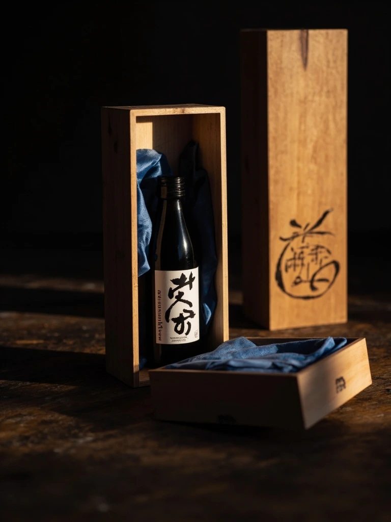 Ceremonial 100ml single bottle in paulownia wood box